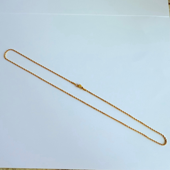 14K Solid Yellow Gold Rope Chain 1.5mm Wide IBB Hallmarked Necklace 20" - Picture 3 of 6